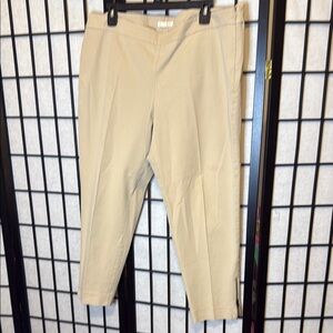Eileen Fisher Tan Ankle Cropped Pants Relaxed Fit